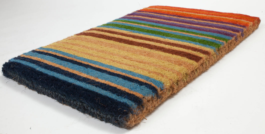 Rainbow Extra-Thick Handwoven Coconut Fiber Doormat