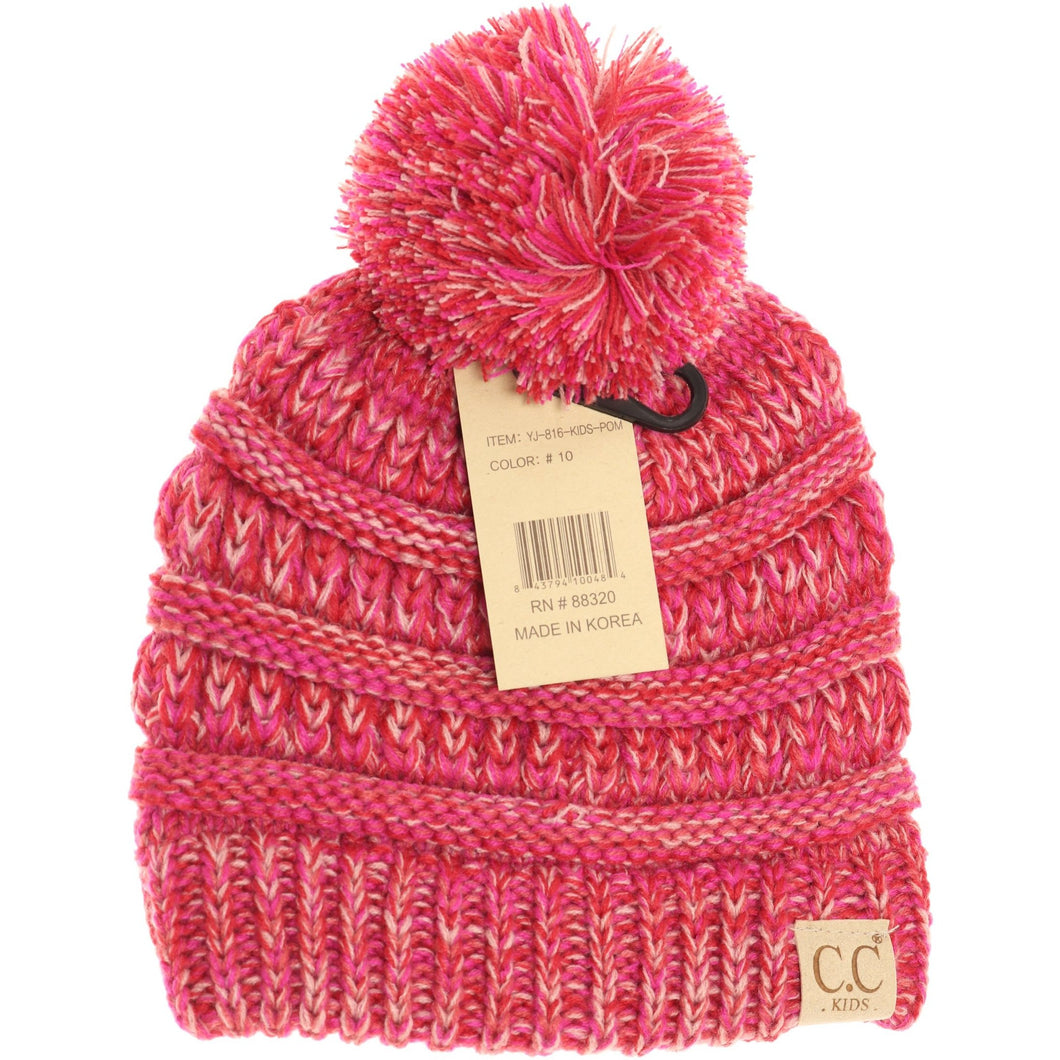 Kids Four-Tone Pom CC Beanies