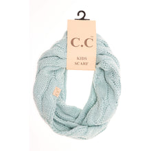 Load image into Gallery viewer, Kids Solid Cable Knit CC Infinity Scarf
