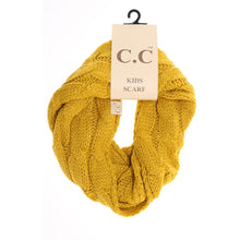 Load image into Gallery viewer, Kids Solid Cable Knit CC Infinity Scarf
