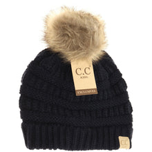 Load image into Gallery viewer, Kids Fur Pom CC Beanie
